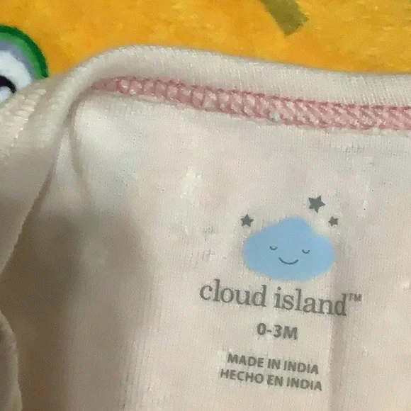 Cloud Island Pink and Cream Bodysuit and Pajama Set - Picture 2 of 6